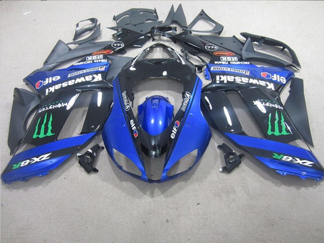Discount 2007-2008 Black Blue Monster Kawasaki ZX6R Motorcycle Replacement Fairings UK Discount 2007-2008 Black Blue Monster Kawasaki ZX6R Motorcycle Replacement Fairings UK