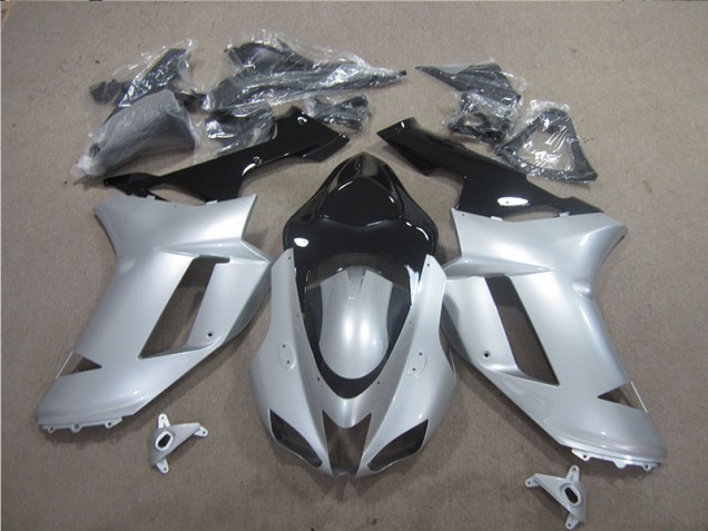Discount 2007-2008 Silver Black Kawasaki ZX6R Motor Fairings UK Discount 2007-2008 Silver Black Kawasaki ZX6R Motor Fairings UK
