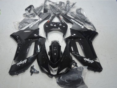 Discount 2007-2008 Black White Ninja Kawasaki ZX6R Bike Fairings UK
