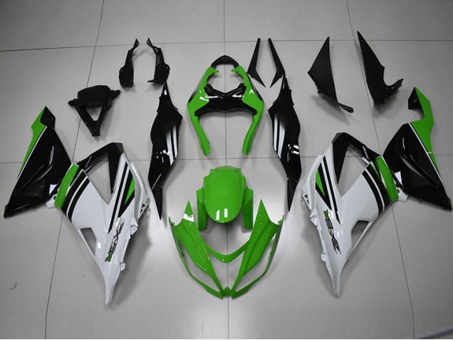 Discount 2013-2018 Black Green White Kawasaki ZX6R Bike Fairing Kit UK Discount 2013-2018 Black Green White Kawasaki ZX6R Bike Fairing Kit UK