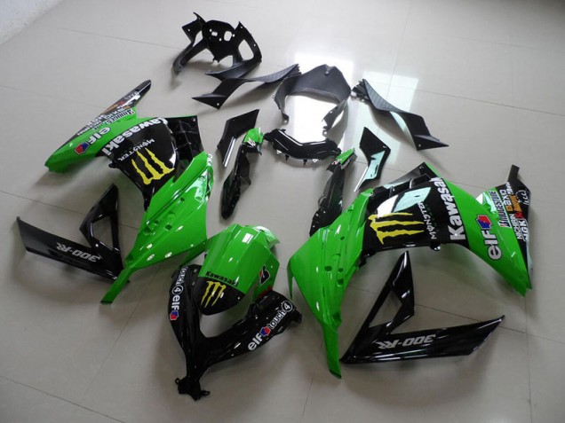 Discount 2013-2016 Black Green Monster Kawasaki ZX300R Motorcycle Fairings Kits UK Discount 2013-2016 Black Green Monster Kawasaki ZX300R Motorcycle Fairings Kits UK