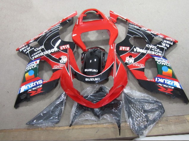 Discount 2000-2002 Red Black Denso Suzuki GSXR1000 Motorcyle Fairings UK Discount 2000-2002 Red Black Denso Suzuki GSXR1000 Motorcyle Fairings UK