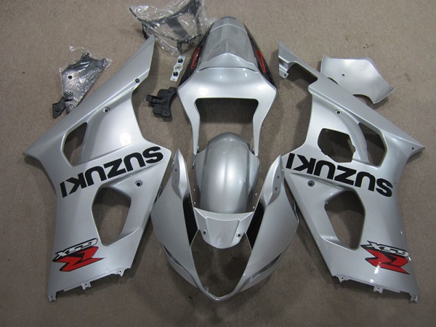 Discount 2003-2004 Silver Suzuki GSXR1000 Motorcycle Fairing Kits UK Discount 2003-2004 Silver Suzuki GSXR1000 Motorcycle Fairing Kits UK