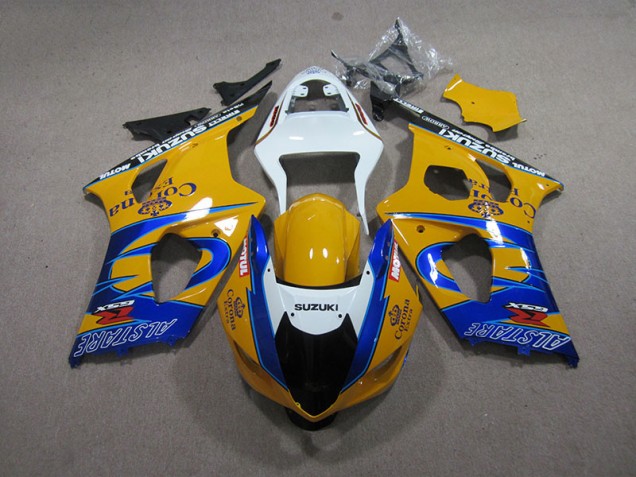 Discount 2003-2004 Yellow Blue Corona Extra Suzuki GSXR1000 Motorcycle Fairing Kit UK Discount 2003-2004 Yellow Blue Corona Extra Suzuki GSXR1000 Motorcycle Fairing Kit UK