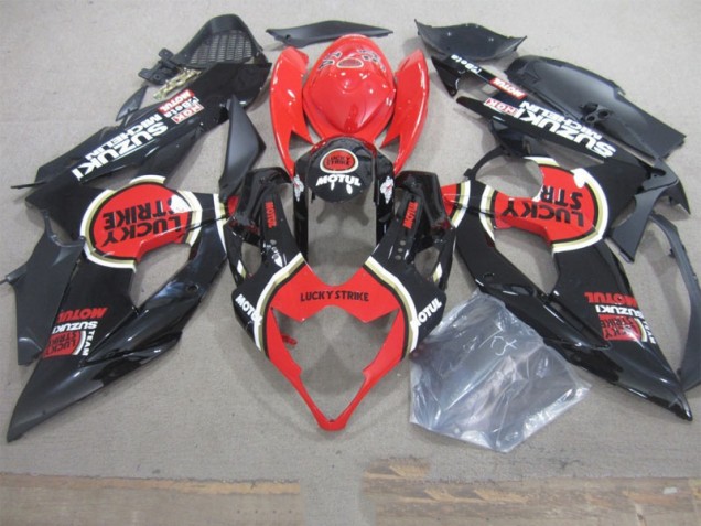 Discount 2005-2006 Black Lucky Strike Red Motul Suzuki GSXR1000 Motorbike Fairing UK Discount 2005-2006 Black Lucky Strike Red Motul Suzuki GSXR1000 Motorbike Fairing UK