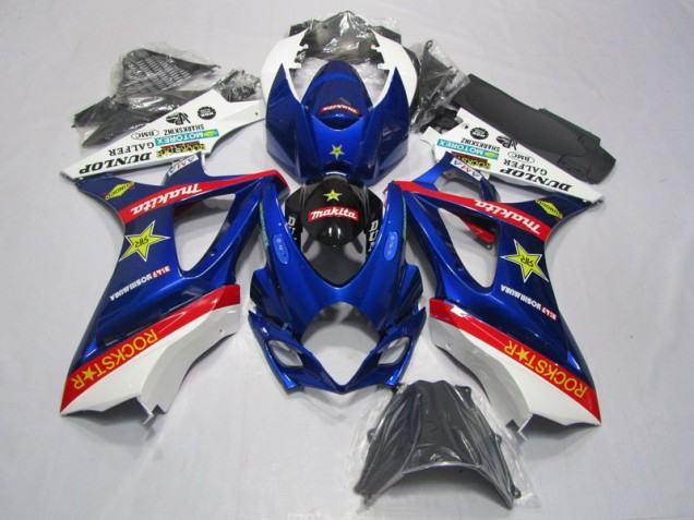 Discount 2007-2008 Blue Red Rockstar Suzuki GSXR1000 Motorbike Fairing Kits UK Discount 2007-2008 Blue Red Rockstar Suzuki GSXR1000 Motorbike Fairing Kits UK