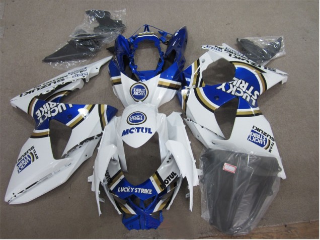 Discount 2009-2016 White Lucky Strike Blue Motul Suzuki GSXR1000 Motorcylce Fairings UK Discount 2009-2016 White Lucky Strike Blue Motul Suzuki GSXR1000 Motorcylce Fairings UK