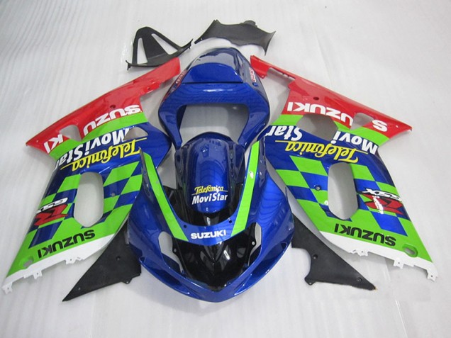 Discount 2001-2003 Blue Green Red Telefumia Movistar Suzuki GSXR600 Motorbike Fairing UK Discount 2001-2003 Blue Green Red Telefumia Movistar Suzuki GSXR600 Motorbike Fairing UK
