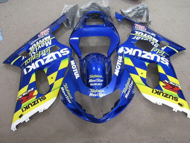 Discount 2001-2003 Blue Yellow Telefumia Movistar Suzuki GSXR600 Motor Bike Fairings UK Discount 2001-2003 Blue Yellow Telefumia Movistar Suzuki GSXR600 Motor Bike Fairings UK