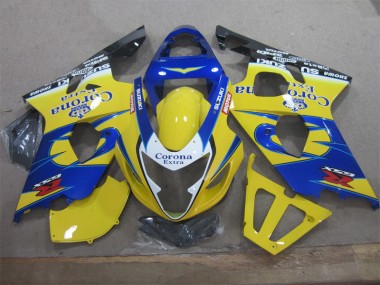 Discount 2004-2005 Yellow Blue Corona Extra Suzuki GSXR600 Motorcycle Fairings UK