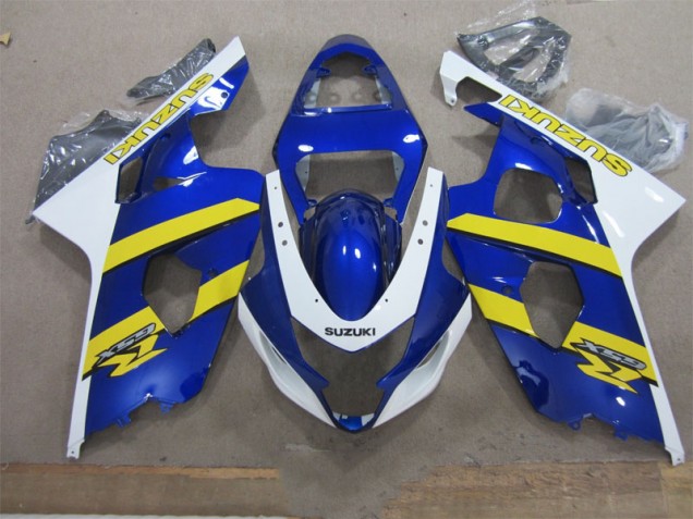 Discount 2004-2005 Blue White Yellow Suzuki GSXR600 Replacement Motorcycle Fairings UK Discount 2004-2005 Blue White Yellow Suzuki GSXR600 Replacement Motorcycle Fairings UK
