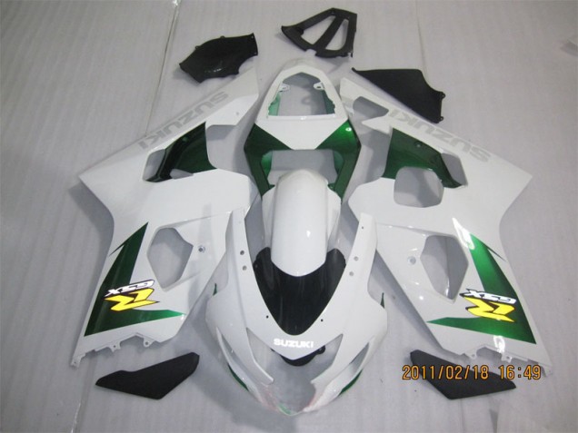 Discount 2004-2005 White Green Suzuki GSXR600 Motorbike Fairing Kits UK Discount 2004-2005 White Green Suzuki GSXR600 Motorbike Fairing Kits UK