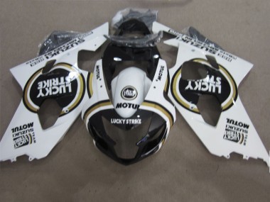 Discount 2004-2005 Black White Lucky Strike Motul Suzuki GSXR600 Motorcycle Fairings Kits UK