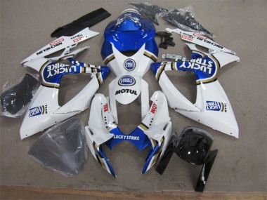 Discount 2006-2007 White Blue Lucky Strike Motul Suzuki GSXR600 Motorcycle Fairing UK