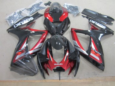 Discount 2006-2007 Black Red Suzuki GSXR600 Motorcycle Fairing Kits UK