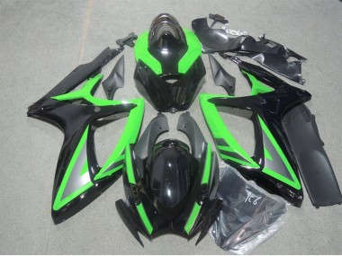 Discount 2006-2007 Black Green Suzuki GSXR600 Motorbike Fairing UK