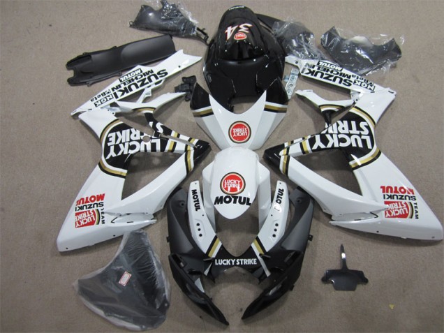 Discount 2006-2007 Black White Lucky Strike Motul Suzuki GSXR600 Bike Fairing UK Discount 2006-2007 Black White Lucky Strike Motul Suzuki GSXR600 Bike Fairing UK