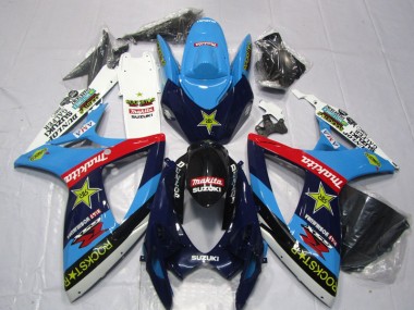 Discount 2006-2007 Blue White Rockstar Makita Suzuki GSXR600 Motor Bike Fairings UK