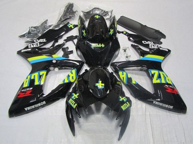 Discount 2006-2007 Black Yellow Rizla Suzuki GSXR600 Moto Fairings UK