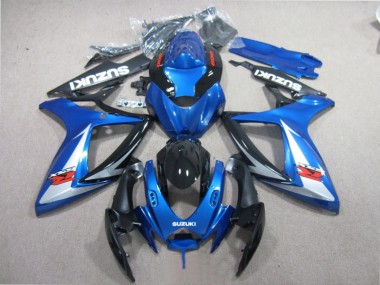 Discount 2006-2007 Blue Black White Suzuki GSXR600 Motorcycle Fairing Kits UK