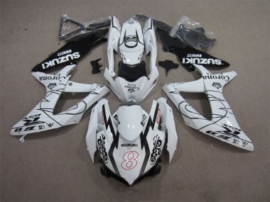 Discount 2008-2010 White Black Corona Extra Motul 8 Suzuki GSXR600 Replacement Motorcycle Fairings UK
