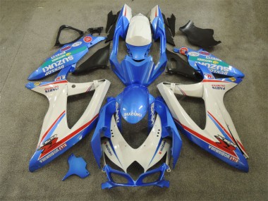 Discount 2008-2010 Blue White with Decals Suzuki GSXR600 Bike Fairing Kit UK