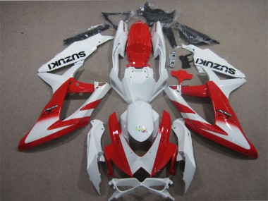 Discount 2008-2010 White Red Suzuki GSXR600 Motorcyle Fairings UK