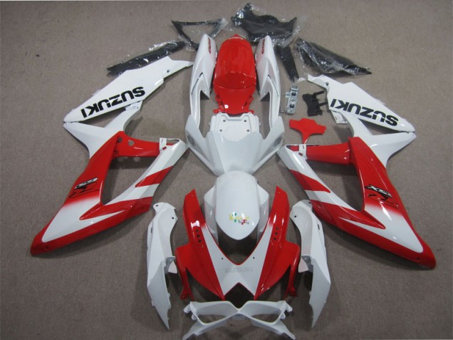Discount 2008-2010 White Red Suzuki GSXR600 Motorcyle Fairings UK Discount 2008-2010 White Red Suzuki GSXR600 Motorcyle Fairings UK
