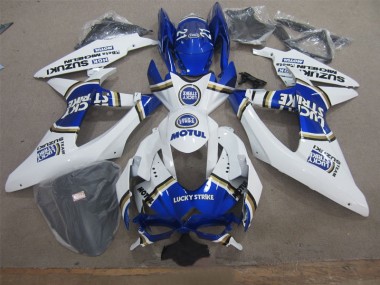 Discount 2008-2010 White Lucky Strike Blue Motul Suzuki GSXR600 Motor Fairings UK