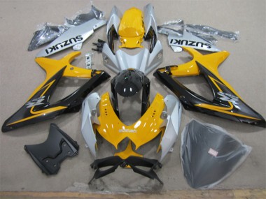 Discount 2008-2010 Yellow White Black Suzuki GSXR600 Motorcycle Fairing Kits UK
