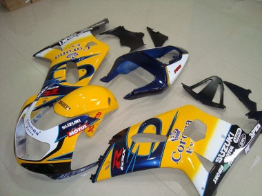 Discount 2001-2003 Yellow Blue Corona Extra Motul Suzuki GSXR750 Motorcycle Fairings Kits UK
