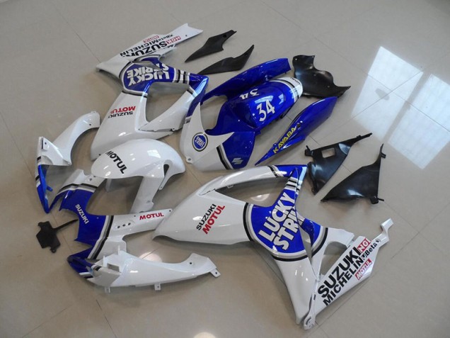 Discount 2006-2007 Blue White Lucky Strike Motul 34 Suzuki GSXR750 Motorcycle Fairing Kit UK Discount 2006-2007 Blue White Lucky Strike Motul 34 Suzuki GSXR750 Motorcycle Fairing Kit UK