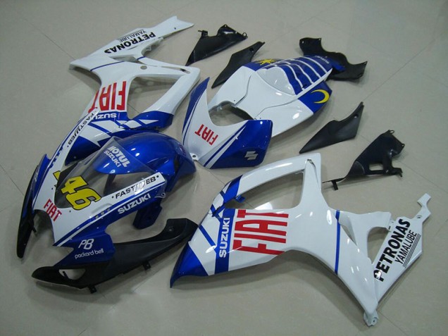 Discount 2006-2007 White Blue Fiat 46 Suzuki GSXR750 Motor Bike Fairings UK