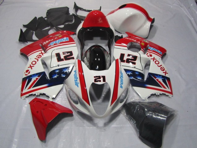 Discount 1996-2007 White Red Xerox 21 Suzuki GSXR1300 Hayabusa Motorcycle Fairings UK Discount 1996-2007 White Red Xerox 21 Suzuki GSXR1300 Hayabusa Motorcycle Fairings UK