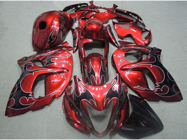 Discount 1996-2007 Red with Black Flame Suzuki GSXR1300 Hayabusa Motorcycle Fairings Kits UK Discount 1996-2007 Red with Black Flame Suzuki GSXR1300 Hayabusa Motorcycle Fairings Kits UK