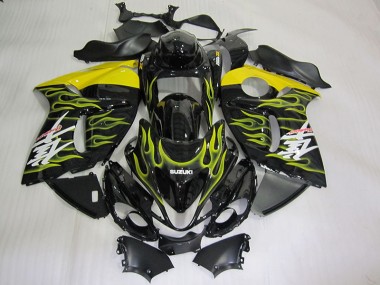 Discount 2008-2019 Black Yellow Flame Suzuki GSXR1300 Hayabusa Motorcycle Fairing Kits UK