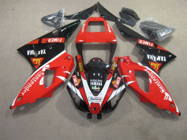 Discount 1998-1999 Red Black White Santander Yamaha YZF R1 Motorcyle Fairings UK Discount 1998-1999 Red Black White Santander Yamaha YZF R1 Motorcyle Fairings UK