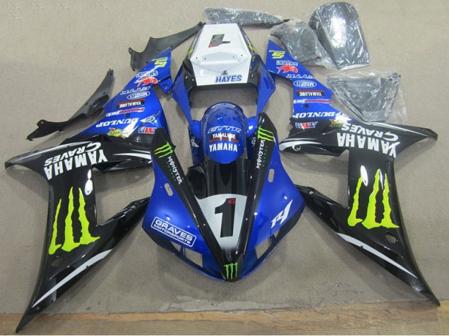 Discount 2002-2003 Blue Black Graves 1 Yamaha YZF R1 Motorbike Fairing UK Discount 2002-2003 Blue Black Graves 1 Yamaha YZF R1 Motorbike Fairing UK