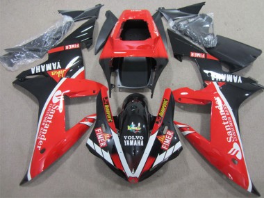 Discount 2002-2003 Red Black Santander Yamaha YZF R1 Motorcycle Fairings Kits UK