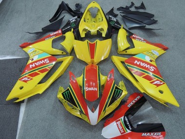 Discount 2007-2008 Yellow Red Swan Yamaha YZF R1 Moto Fairings UK