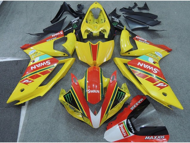 Discount 2007-2008 Yellow Red Swan Yamaha YZF R1 Moto Fairings UK Discount 2007-2008 Yellow Red Swan Yamaha YZF R1 Moto Fairings UK