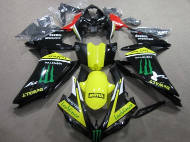 Discount 2007-2008 Black Yellow Motul Leovince Yamaha YZF R1 Motorcycle Fairings Kit UK