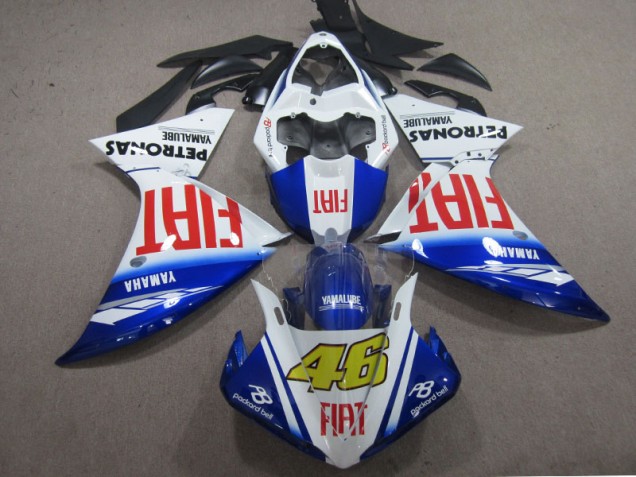 Discount 2009-2011 Blue White Fiat 46 Yamaha YZF R1 Motorcyle Fairings UK