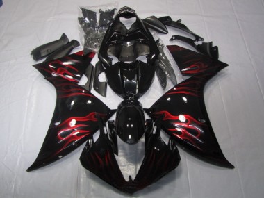 Discount 2009-2011 Black Red Flame Yamaha YZF R1 Motor Fairings UK