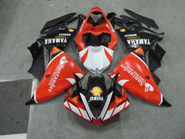 Discount 2009-2011 Black White Santander Red Yamaha YZF R1 Motorcycle Fairing Kits UK