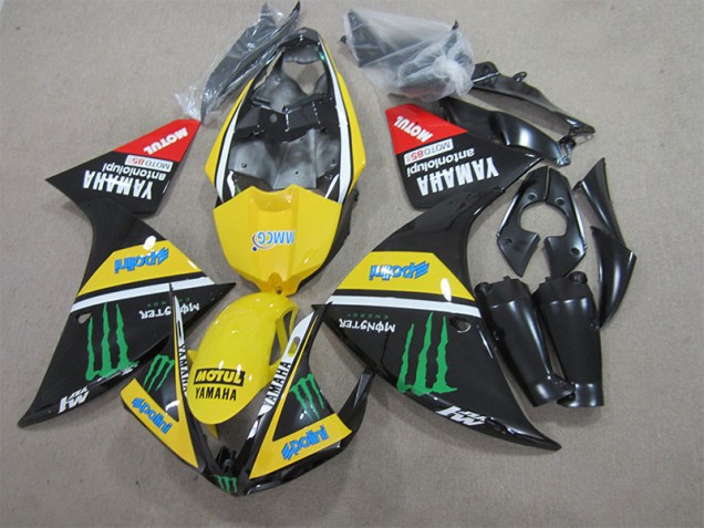 Discount 2009-2011 Black Yellow Motul Monster Yamaha YZF R1 Bike Fairing UK Discount 2009-2011 Black Yellow Motul Monster Yamaha YZF R1 Bike Fairing UK
