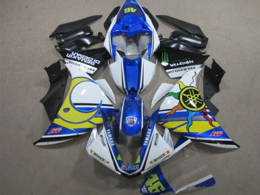 Discount 2012-2014 Blue White Yellow 46 Yamaha YZF R1 Motorcycle Replacement Fairings UK