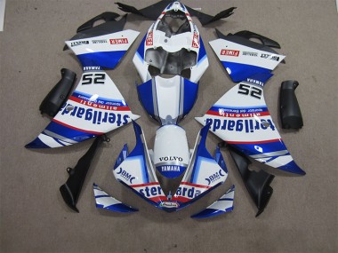 Discount 2012-2014 White Blue Volvo Sterilgarda 25 Yamaha YZF R1 Motorcycle Fairings Kit UK