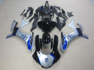 Discount 2015-2019 Silver Black Blue Monster Yamaha YZF R1 Motorcycle Fairing Kits UK