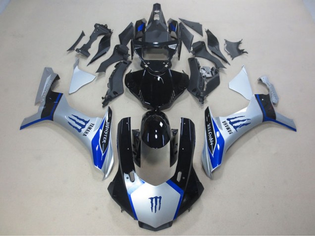 Discount 2015-2019 Silver Black Blue Monster Yamaha YZF R1 Motorcycle Fairing Kits UK Discount 2015-2019 Silver Black Blue Monster Yamaha YZF R1 Motorcycle Fairing Kits UK